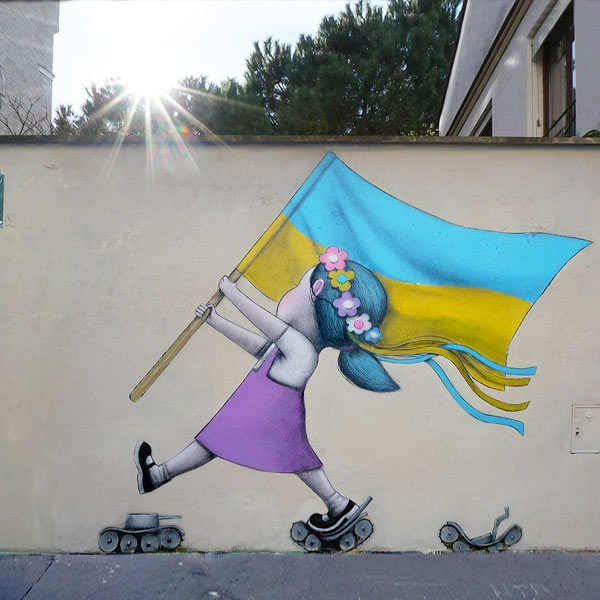 arte callejero en apoyo a Ucrania