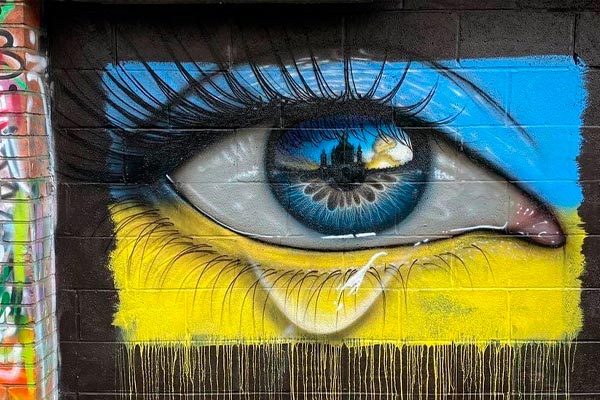 arte callejero en apoyo a Ucrania
