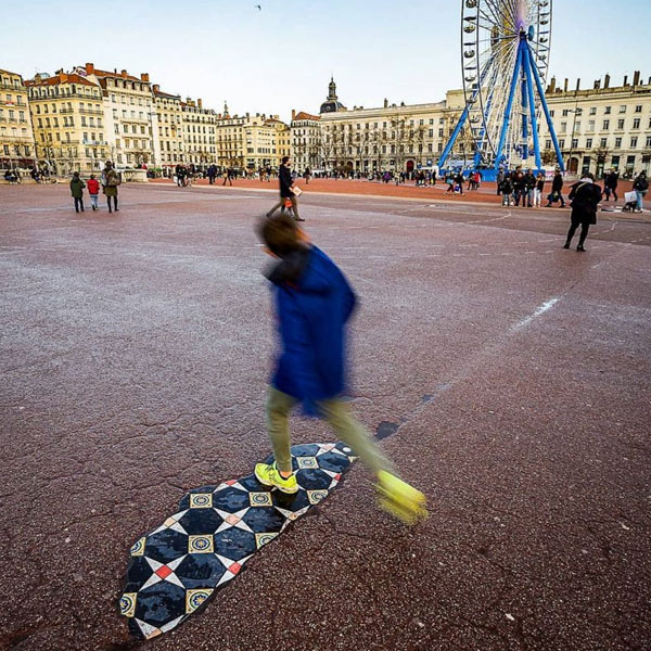 baches con coloridos mosaicos