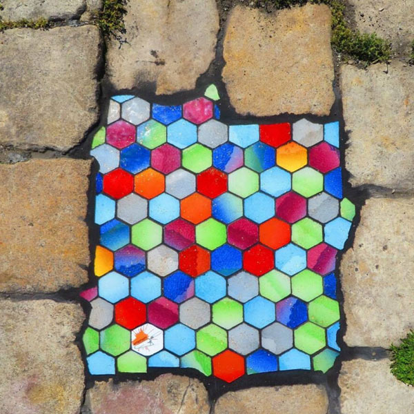 baches con coloridos mosaicos