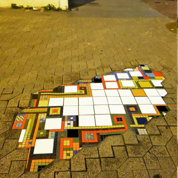 baches con coloridos mosaicos