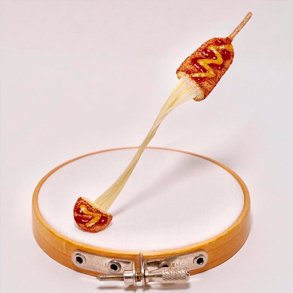 Bordado de comida realista