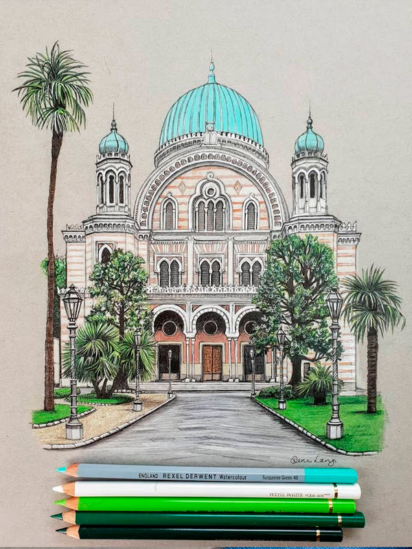 bocetos dibuja edificios súper detallados