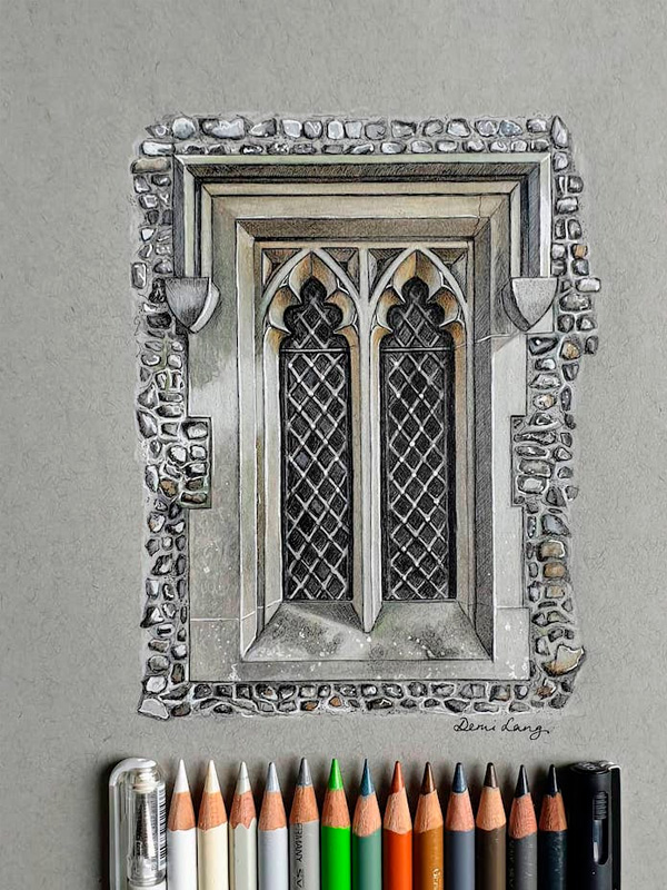 bocetos dibuja edificios súper detallados