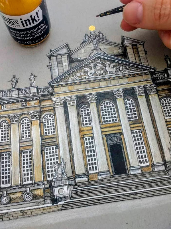 bocetos dibuja edificios súper detallados