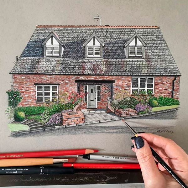 bocetos dibuja edificios súper detallados