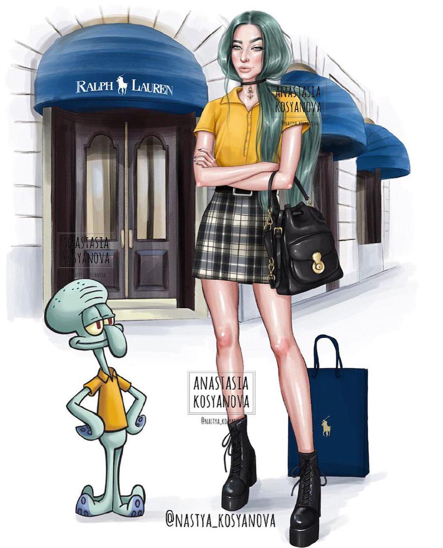 Calamardo Fashion Illustrator hace que los personajes de dibujos animados sean elegantes y modernos 