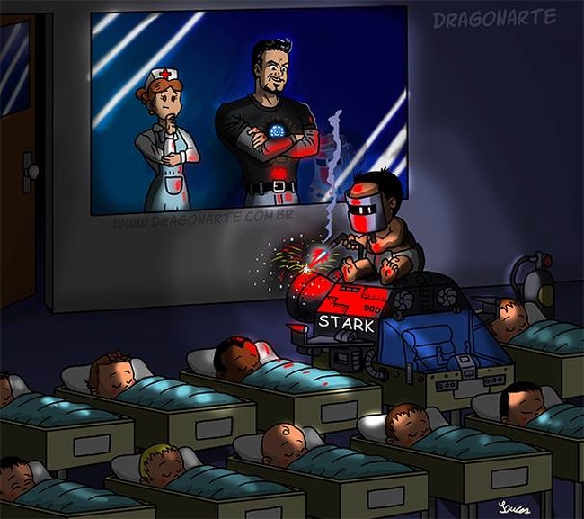 Bebé Stark | ¿Y si los superhéroes de Marvel y DC tuvieran hijos? bayas de cerebro