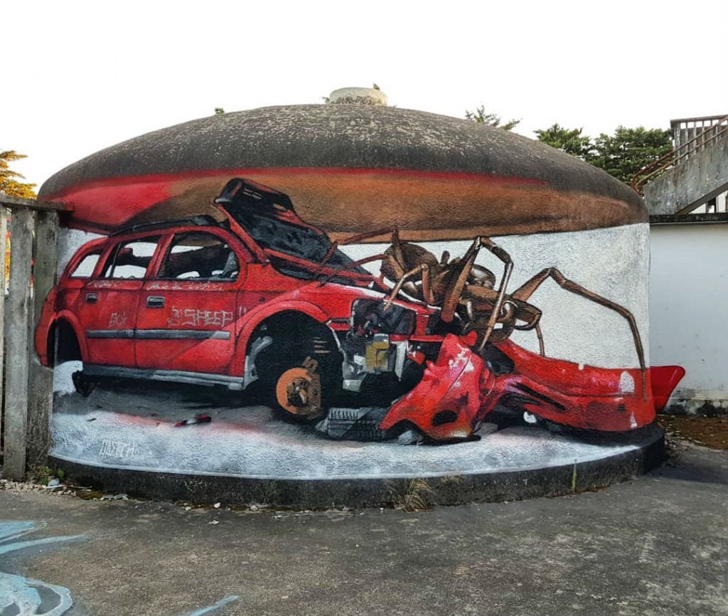 Arañas | 10 arte callejero hiperrealista en 3D de Odette |: bayas de cerebro