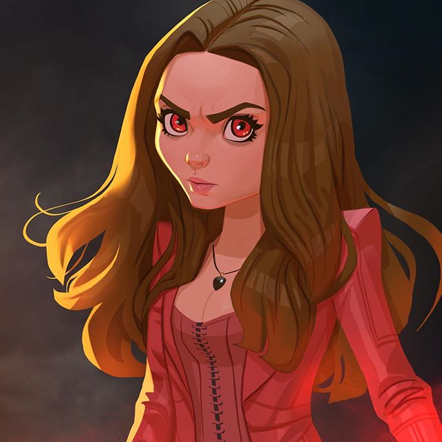 Wanda Maximoff |: 23 héroes de Marvel reinventados por Xi Ding |: bayas de cerebro