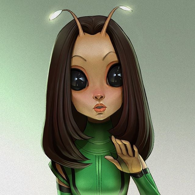 Mantis |: 23 héroes de Marvel reinventados por Xi Ding |: bayas de cerebro