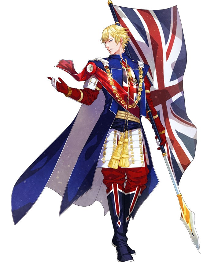 Inglaterra y es una bandera como un personaje de anime. Barreras cerebrales