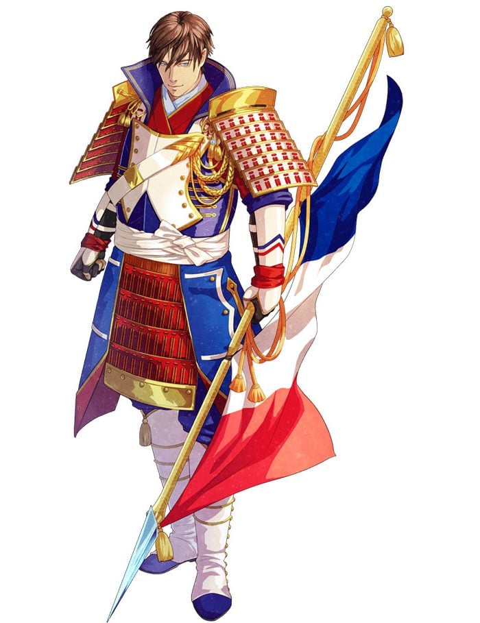 Francia y es una bandera como un personaje de anime. Barreras cerebrales