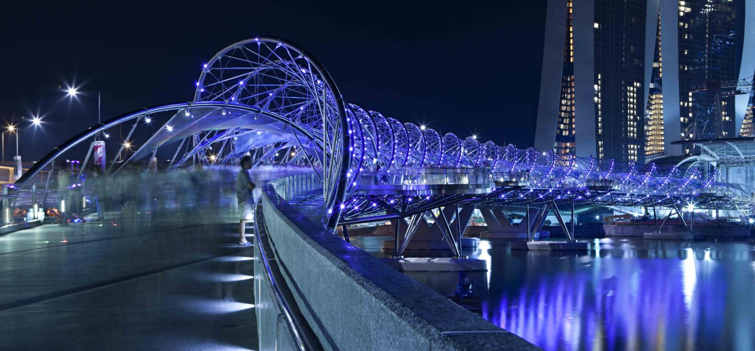 1: Helix Bridge, Marina Bay Area, Singapur 3: