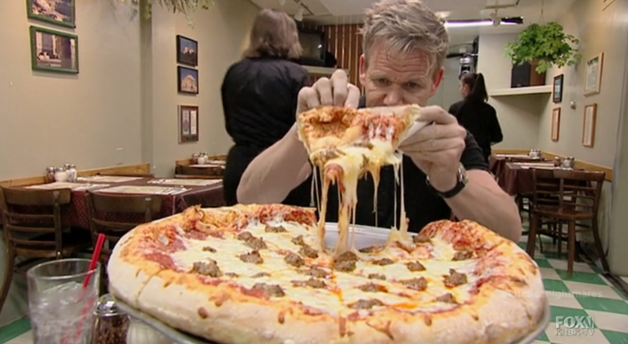 8. Dentro de la pizzería