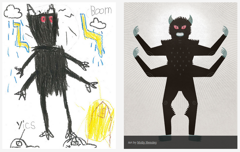 Infantil-monstruas-doodles-giratorios-ilustraciones -20