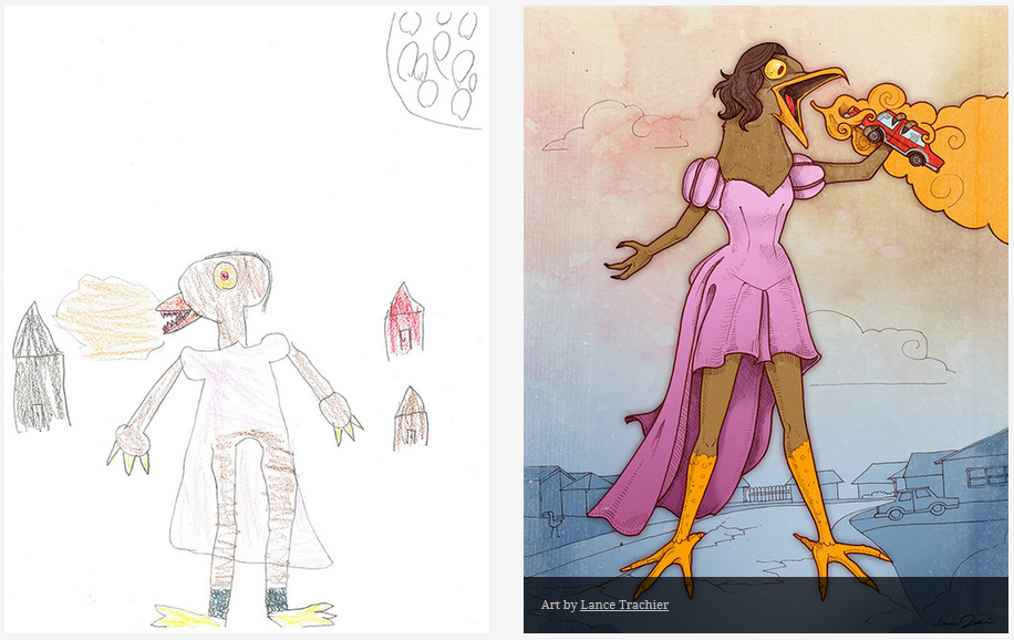 Infantil-monstruo-doodles-girn-shock-ilustraciones -27