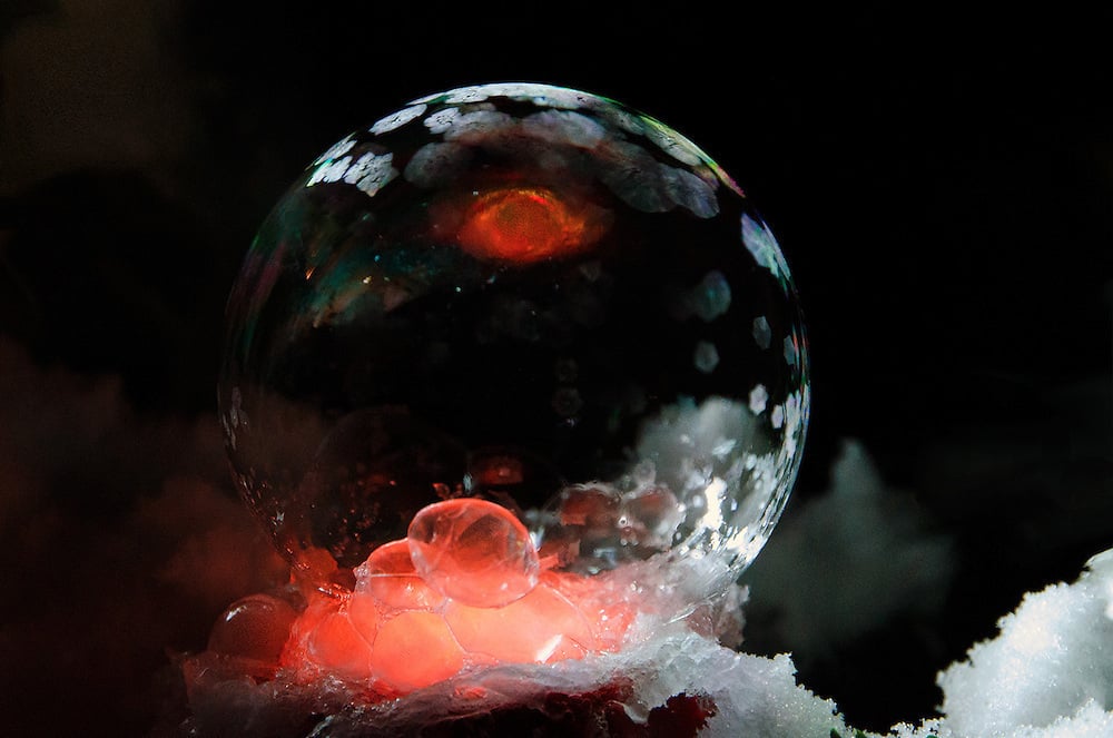 Misteriosa esperanza de burbujas congeladas con 15