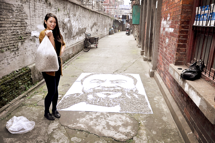 Retrato de semillas de girasol 1