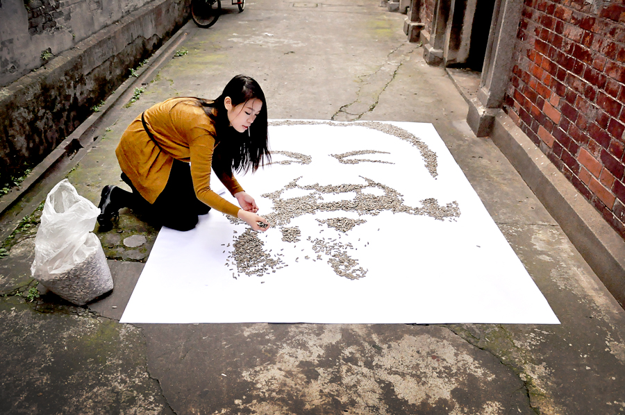 Retrato de semillas de girasol 3: