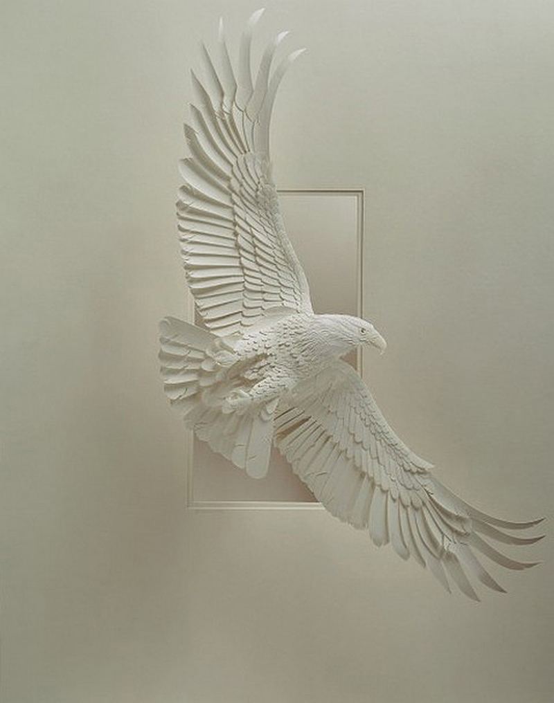 Calvin Nicholls 14 esculturas de papel súper realistas animales 14