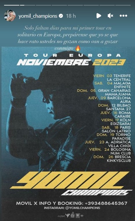 Yomil fechas gira España IG