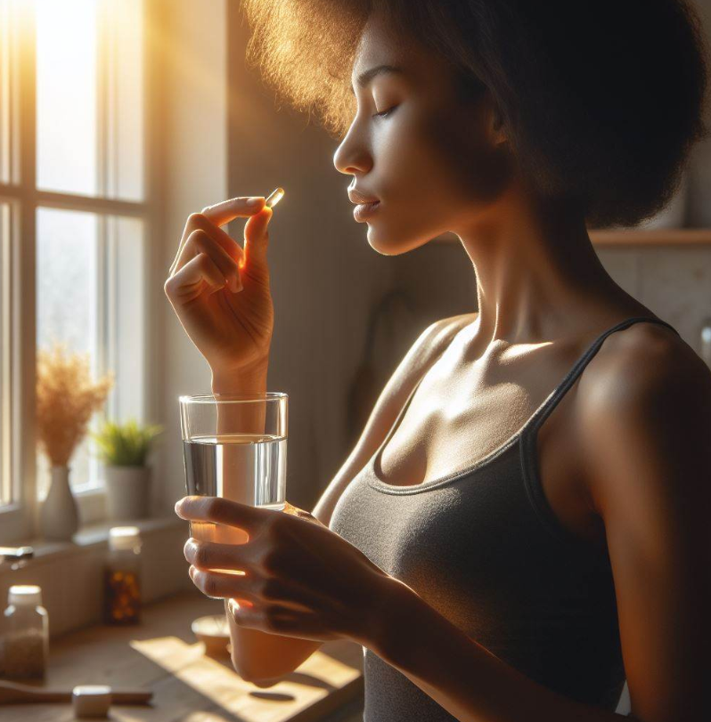 Persona tomando ácido alfa lipoico