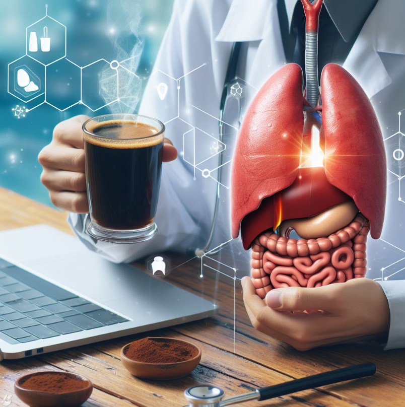 Persona tomando café y tiene el hígado sano