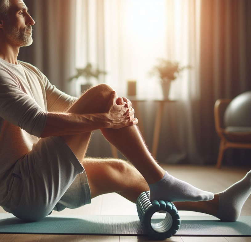 Persona que hace ejercicios para el dolor de rodillas