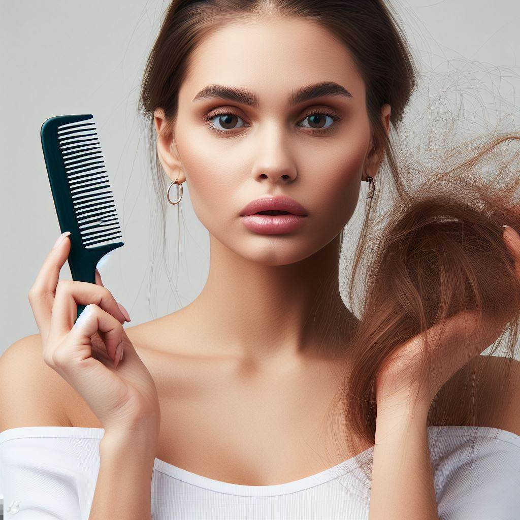 Mujer que sufre de perdida de cabello