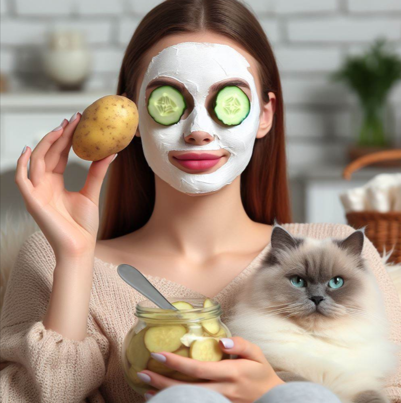 Persona que aplica mascarilla de papa
