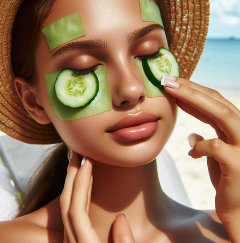 Deshacer el daño del sol con el pepino