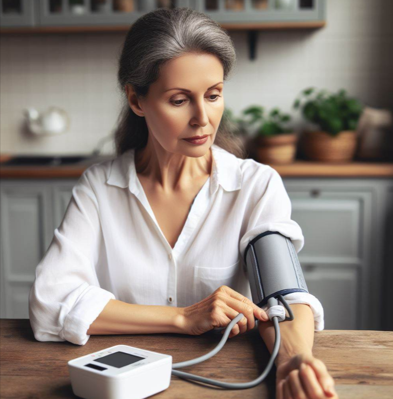 Mujer con la presión arterial alta