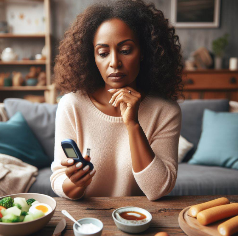 Persona midiendo los niveles de azúcar en su cuerpo