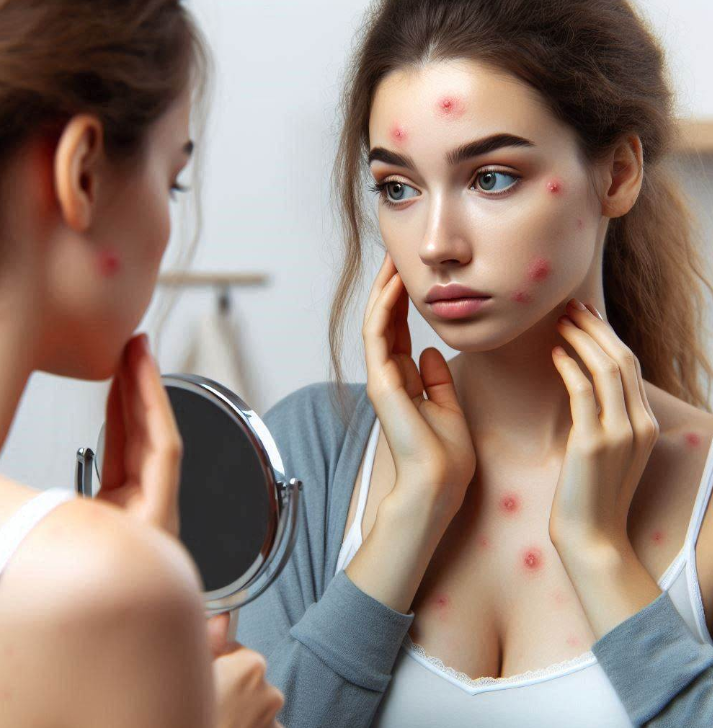 Persona con protuberancias debajo de la piel