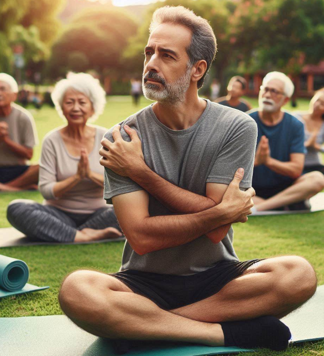 Persona con rigidez articular