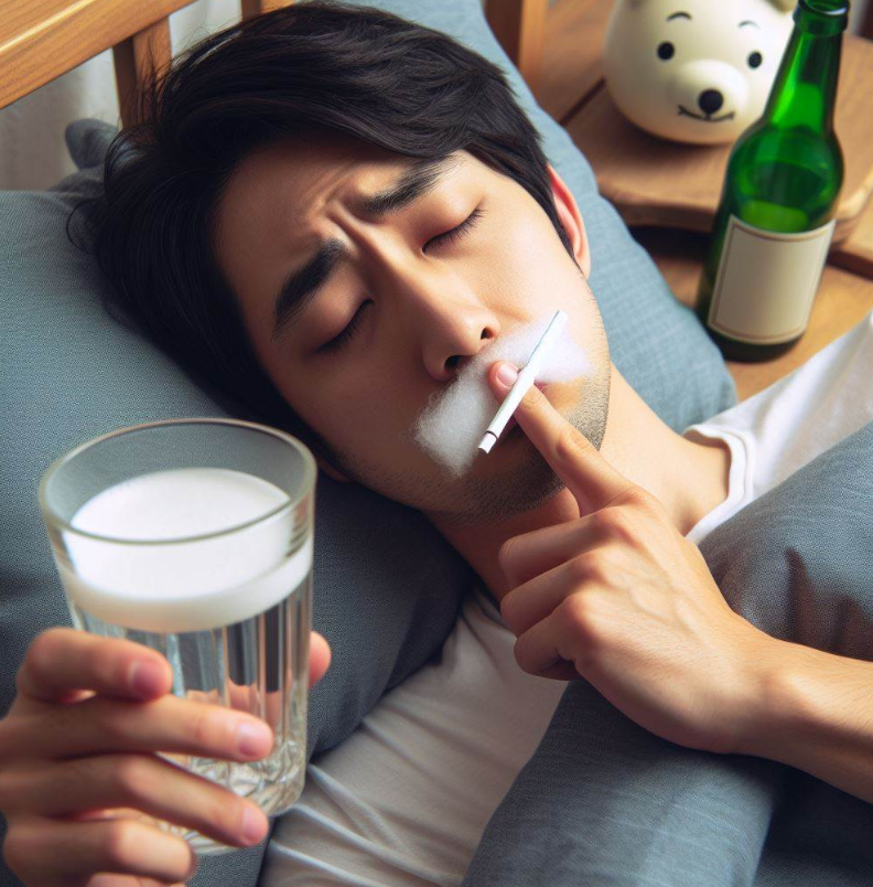 Persona que debe evitar el consumo de alcohol para no roncar al dormir