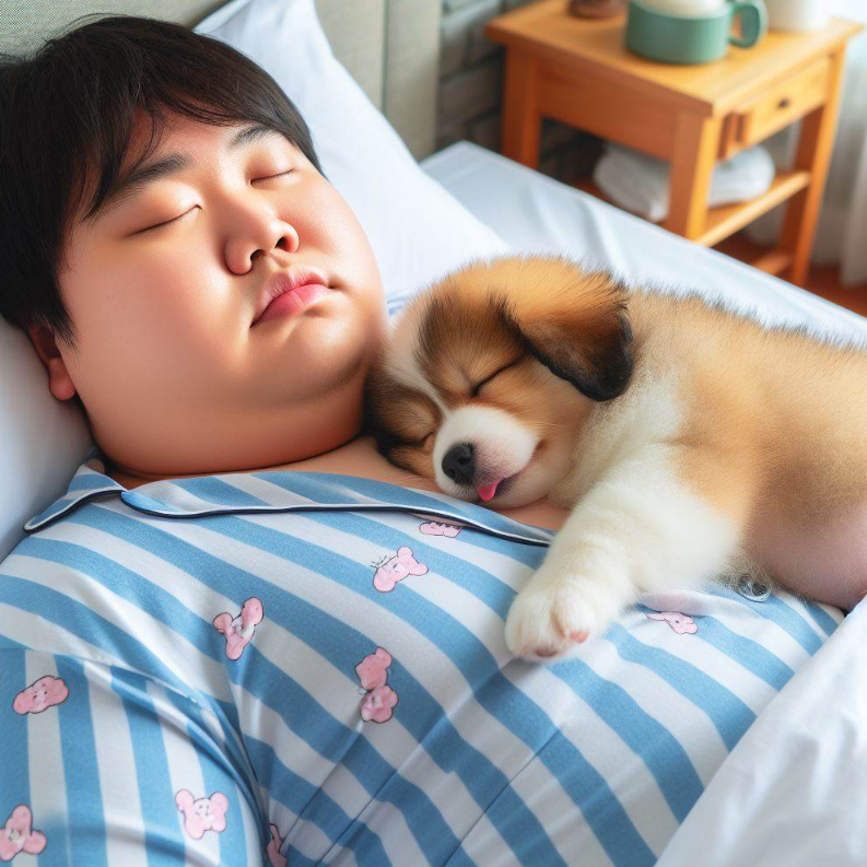 Persona gorda que ronca mientras duerme