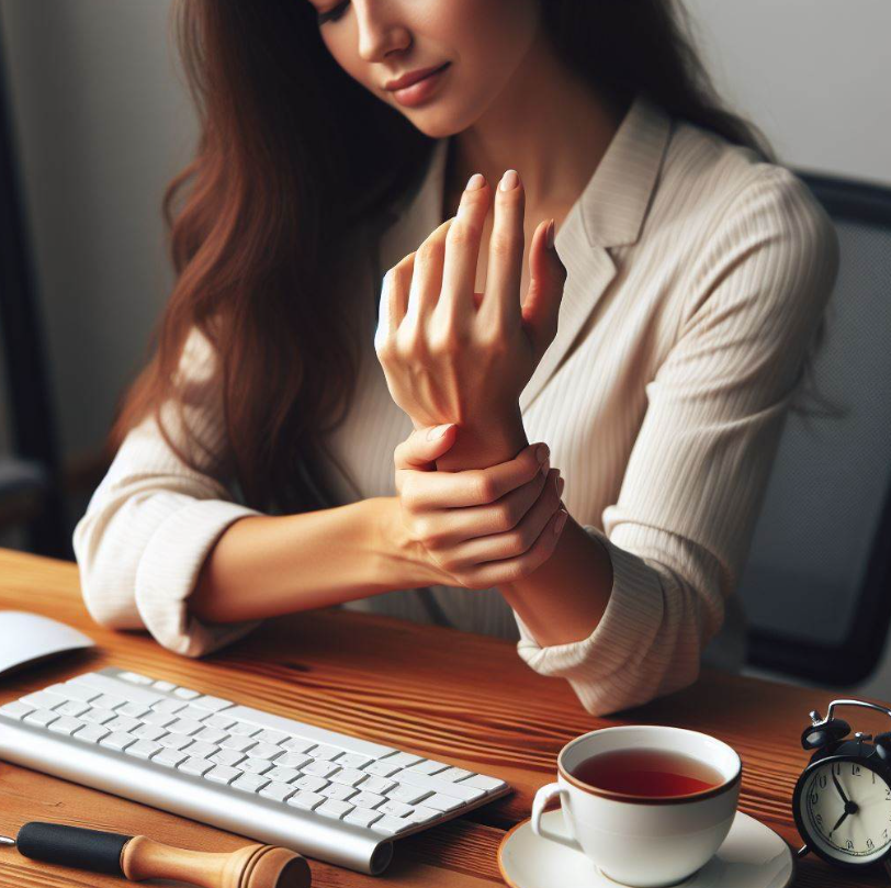 Persona con síndrome del túnel carpiano