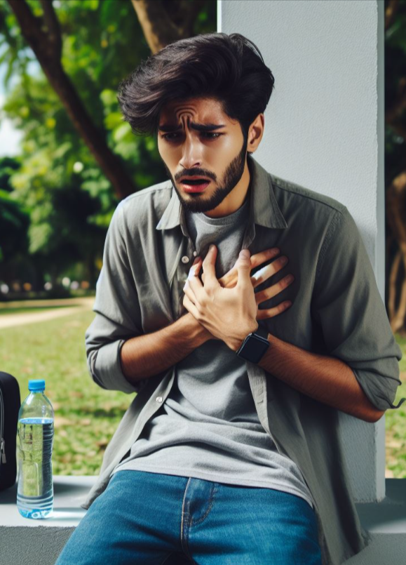 Persona que padece de síntomas de dolor en el corazón