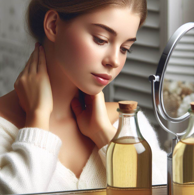 Vinagre de manzana para eliminar las manchas en el cuello