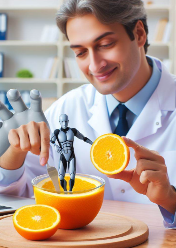 Persona comiendo Vitamina C para obtener sus beneficios antioxidantes